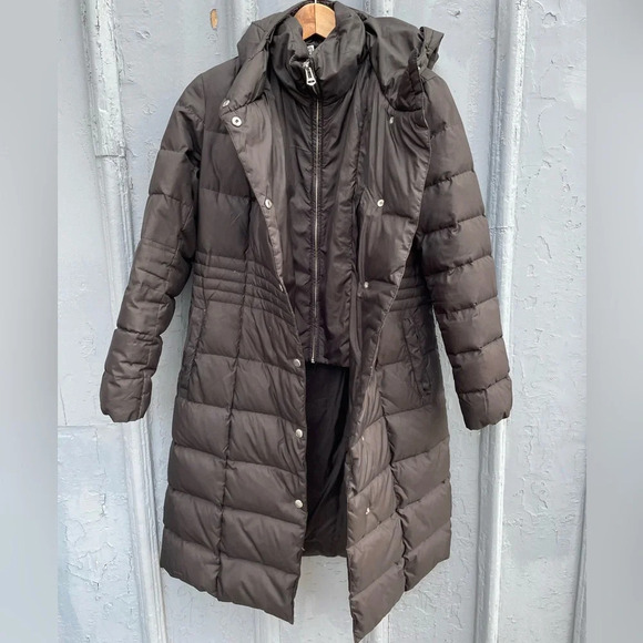 Cole Haan  Bib Insert Down & Feather Fill Coat, size XS - Picture 8 of 11